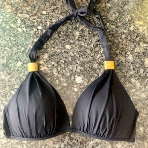 Black Halter Bikini Top (M)